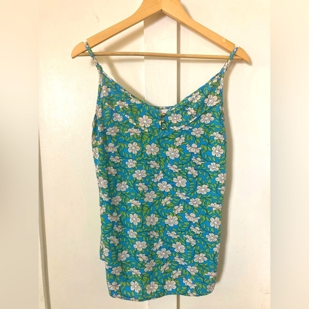 Cabi floral tank top chemise 100% rayon Flowy spring summer Small